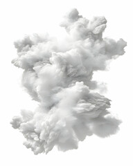 White smoke plume against white background