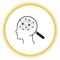 Human Head with Data Analysis Concept,Artificial Intelligence and Brain Research Icon,Mind and Analytics Connection Illustration
,Cognitive Science and AI Technology Design