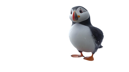 Fototapeta premium Charming Cartoon Puffin with Vibrant Features and Expressive Eyes Perfect for Wildlife Nature