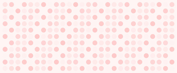 Pink polka dot pattern on white background, seamless repeating design, graphic element