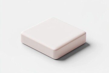 Light-pink square block on white background