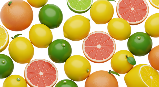Citrus Fruit Smiley Pattern