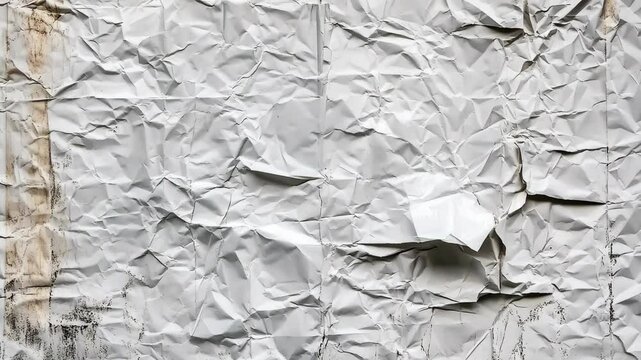 Crumpled white paper texture showing creases and folds in an abstract form