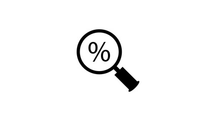 Magnifying Glass with Percentage Symbol