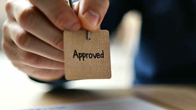 Close-up of Approved Quality Control Tag for Inspection Process