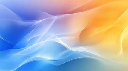 Obraz premium Abstract Flowing Waves in Vibrant Colors A Stunning Blend of Blue Orange and White for Creat