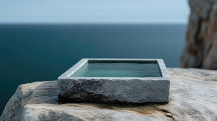 Coastal stone basin, tranquil water