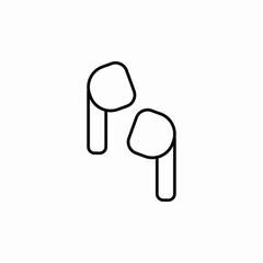 wireless earphones icon sign vector