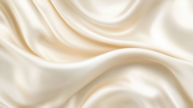 Luxurious Cream Silk Drapes Elegance and Smoothness.