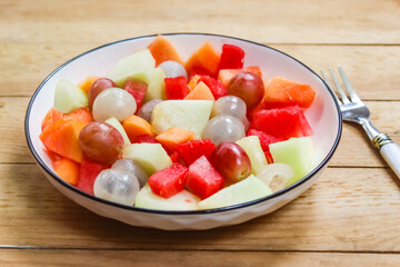 fresh fruit salad on a plate
