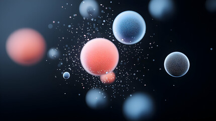 Abstract Microscopic Cells in Dark Background