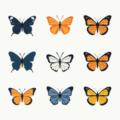 Schmetterlings-Set:  Farbige Illustrationen

