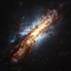 Fototapeta premium Cosmic nebula, interstellar dust cloud, deep space, star formation in background