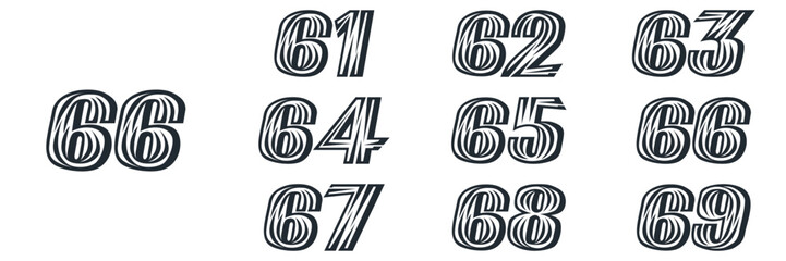 collection numbers Anniversary logo set icon vector design