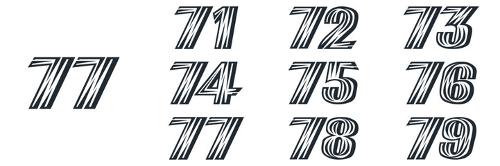 collection numbers Anniversary logo set icon vector design