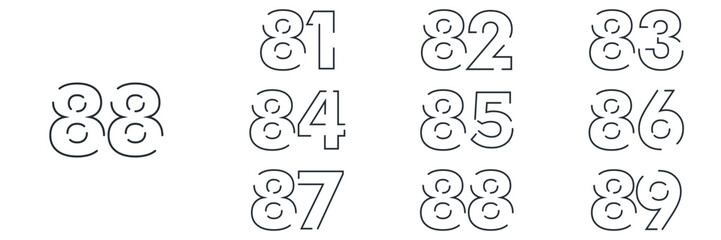 collection numbers Anniversary logo set icon vector design