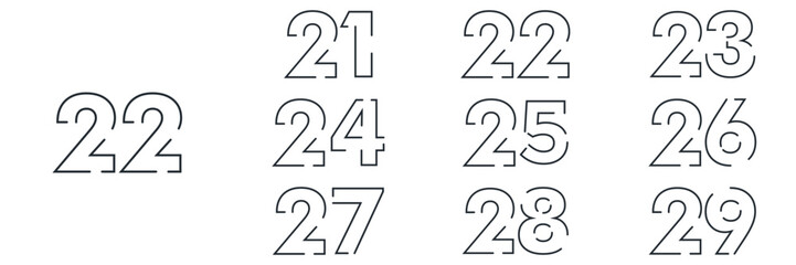 collection numbers Anniversary logo set icon vector design