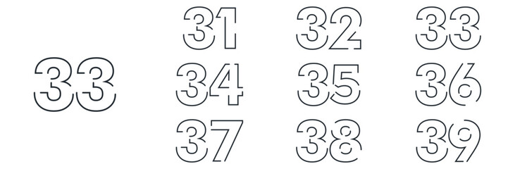 collection numbers Anniversary logo set icon vector design