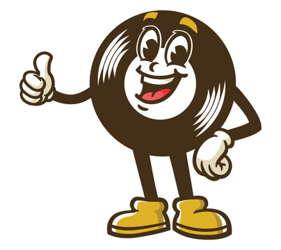 recommend clip art: Cartoon character of  Vinyl record  with thumbs up pose