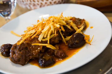 Catalan stew with raisins and plums. High quality photo