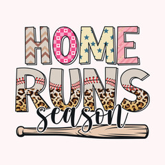 Home Runs Season Baseball Sublimation, Craft, vector t-shirt design