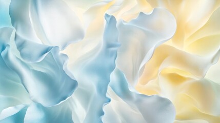 Elegant Silk Drapery in Soft Pastel Hues A Textured Fabric Composition for Design and Artistic