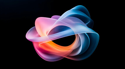 Abstract Colorful Swirling Design on Dark Background