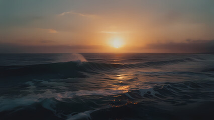 Obraz premium Ethereal Ocean Sunset with Shimmering Reflections