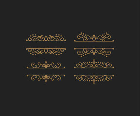 Swirl Vintage Split Monogram Vector Design Elements 