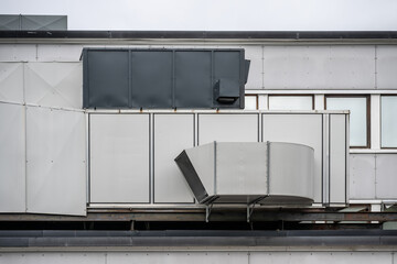 industrial ventilation system on building exterior.