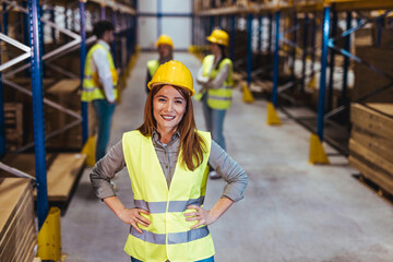 Confident Warehouse Worker Managing Logistics in an Organized Industrial Facility