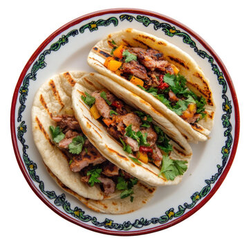 Grilled Arepas Stuffed with Shredded Meat and Veggies