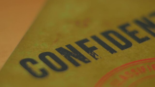 Macro Shot Top Confidential Vintage Folder Document