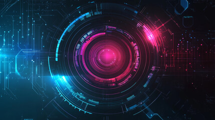 Fototapeta premium Futuristic circles set of banners vector illustration. Cyber monday background for online shopping advertisement. Sci fi technology. Buying things in Internet. Web design from future.