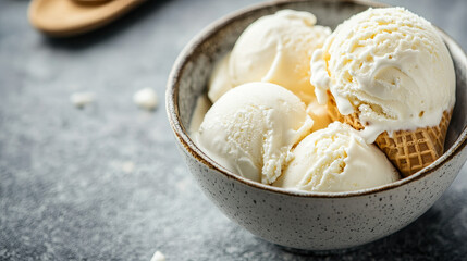 Fresh dairy products concept banner, poster vector illustration. Organic, quality food. Great taste and nutritional value. Farm animal milk, ice cream and cottage cheese.