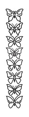 Vertical Butterfly Line Art Tattoo Design – butterfly silhouette icon