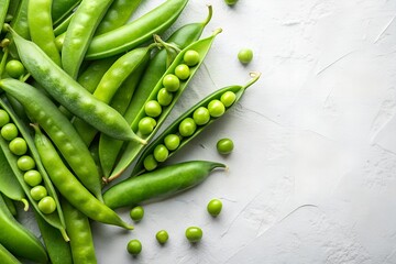Sugar Snap Peas on White Background