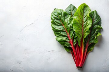 Swiss Chard on White Background