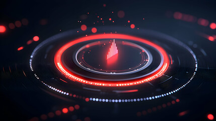 Abstract Futuristic Red Glowing Technology Interface