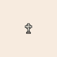 Tombstone icon flat vector design. 