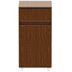 3d render wooden cabinet with transparent background 