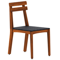 3d render classic wooden chair with transparent background