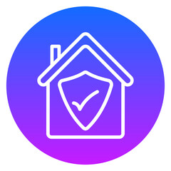 Bold Gradient Home Insurance Line Art Icon