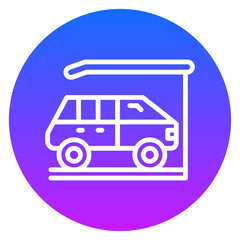 Bold Gradient Car Garage Line Art Icon