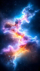 Obraz premium Cosmic Nebula Glowing Gas Clouds in Space