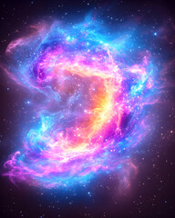 Cosmic Nebula, vibrant colors, space background, science fiction art
