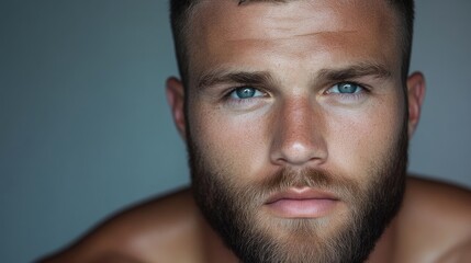 Obraz premium Close-up portrait of a man with a serious expression (3)