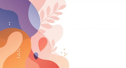 Abstract composition featuring colorful organic shapes and soft curves, imbued with a calm and serene atmosphere, suggesting tranquility and creativity in modern art