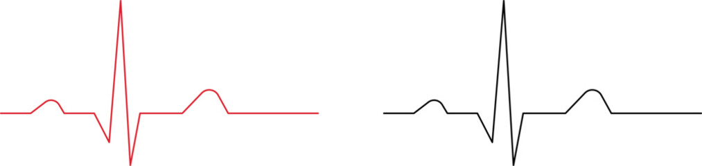 Heartbeat line icon isolated on white background. Ecg. Vector illustration.