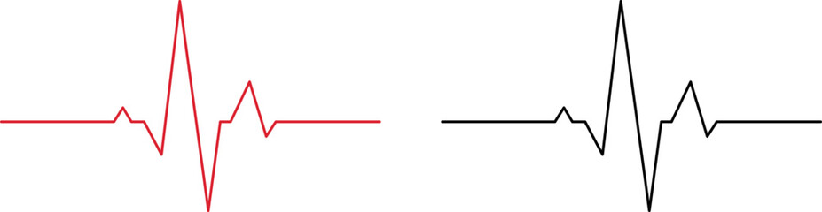 Heartbeat line icon isolated on white background. Ecg. Vector illustration.